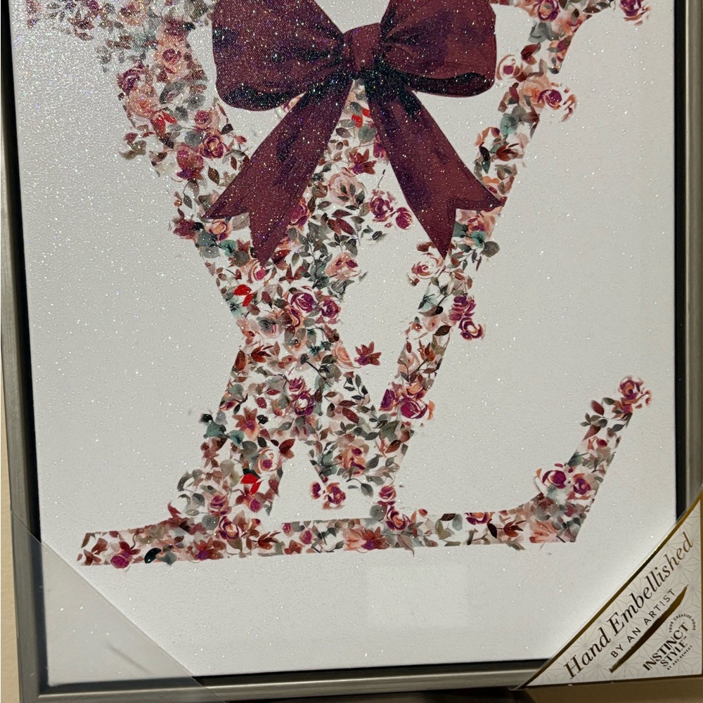 Louis Vuitton Floral Art with Purple Bow